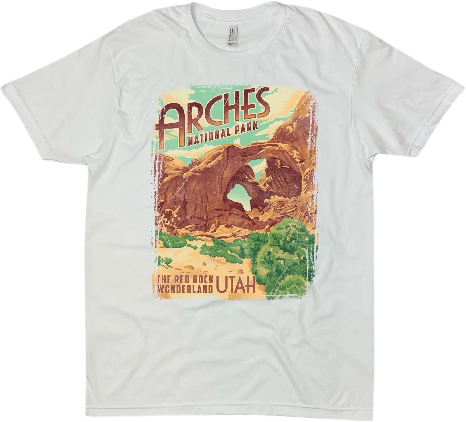 ARCHES NATIONAL PARK DOUBLE ARCH SOLID TEE