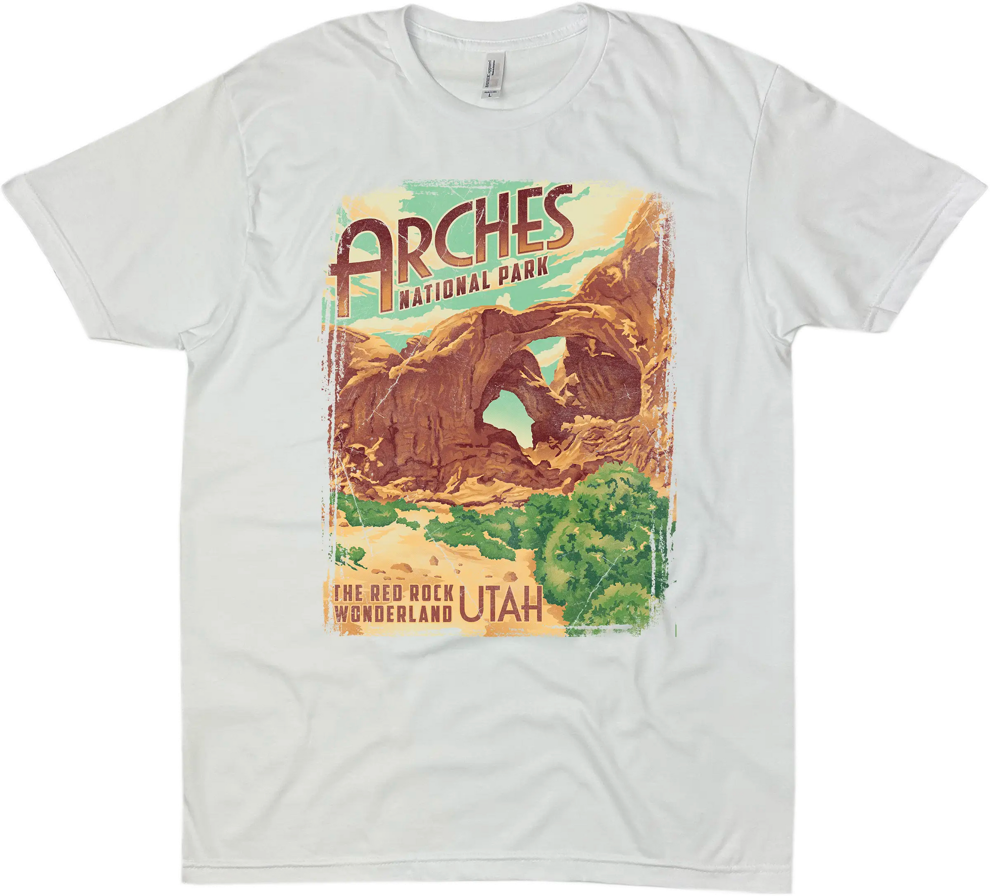 ARCHES NATIONAL PARK DOUBLE ARCH SOLID TEE