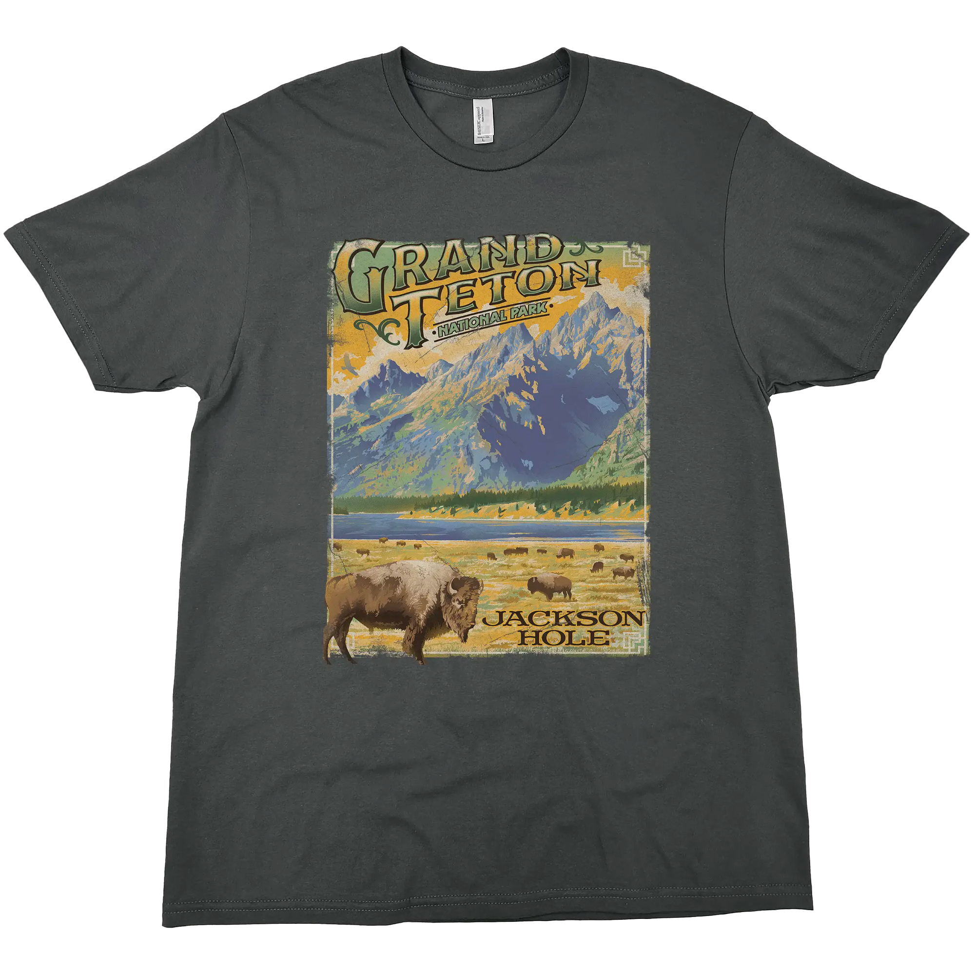 GRAND TETON BISON SOLID TEE