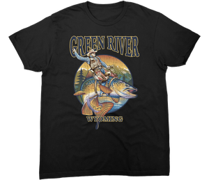 GREEN RIVER WY BUCKING BROWN SOLID TEE