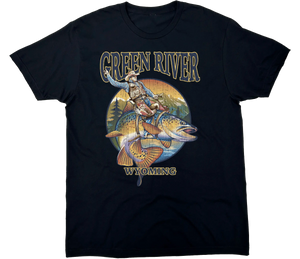 GREEN RIVER WY BUCKING BROWN SOLID TEE