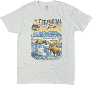 STEAMBOAT SPRINGS COLORADO MOOSE SOLID TEE