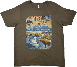 STEAMBOAT SPRINGS COLORADO MOOSE SOLID TEE