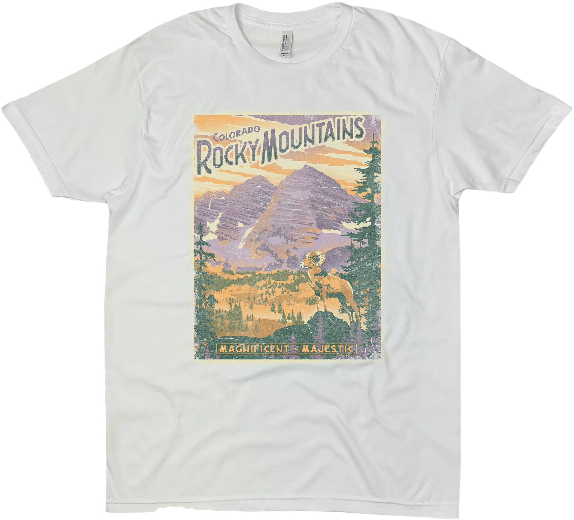 ROCKY MOUNTAINS COLORADO MAJESTIC SOLID TEE