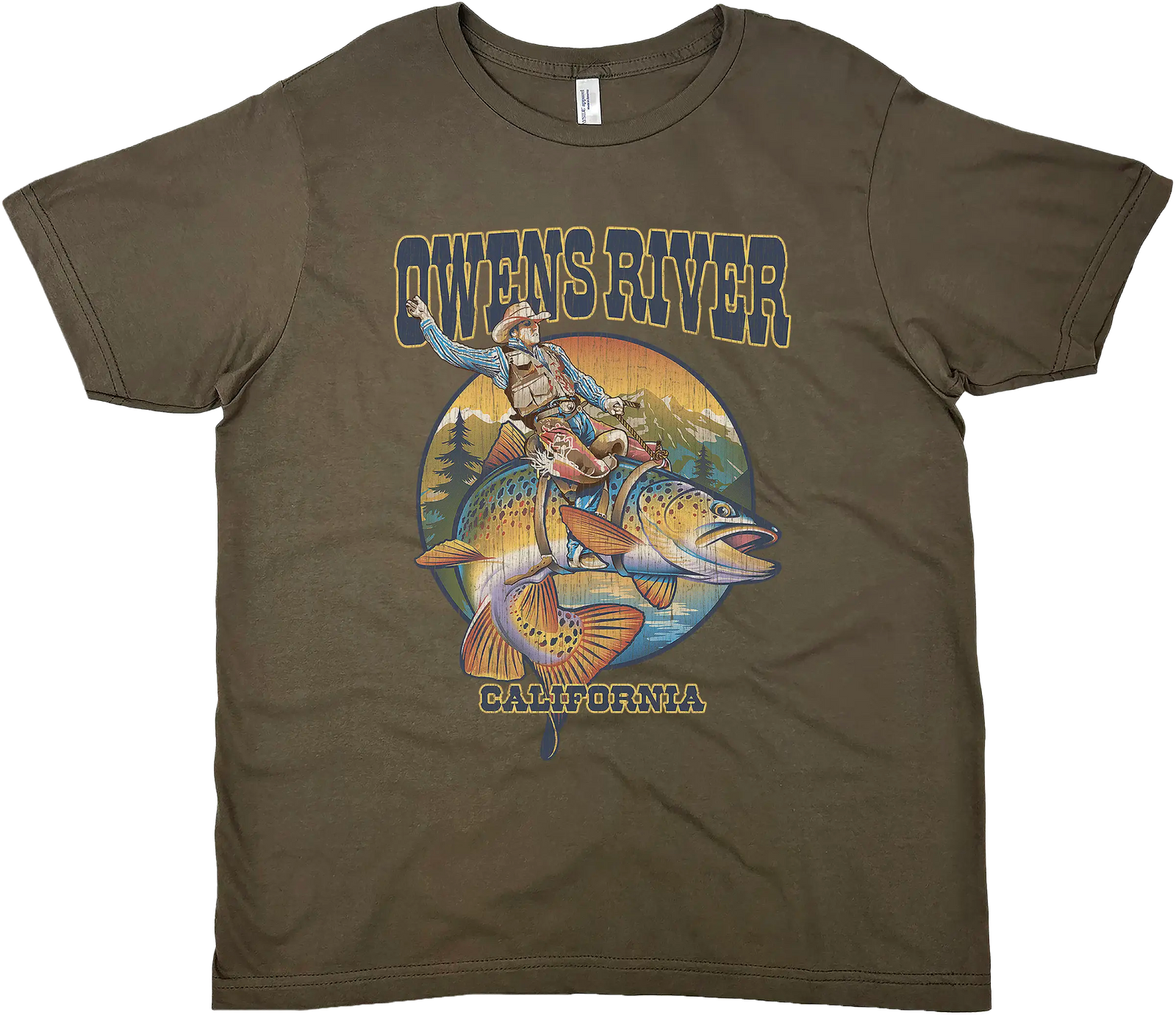 OWENS RIVER CALIFORNIA BUCKIN BROWN SOLID TEE