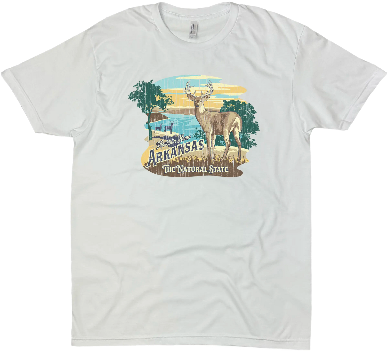 MOUNTAIN HOME ARKANSAS WHITE TAIL BUCK SOLID TEE