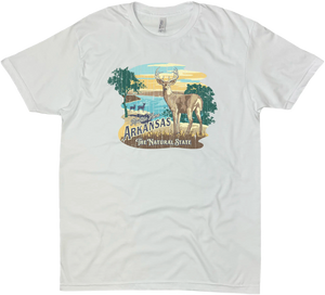 MOUNTAIN HOME ARKANSAS WHITE TAIL BUCK SOLID TEE