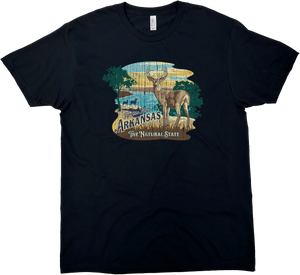 MOUNTAIN HOME ARKANSAS WHITE TAIL BUCK SOLID TEE