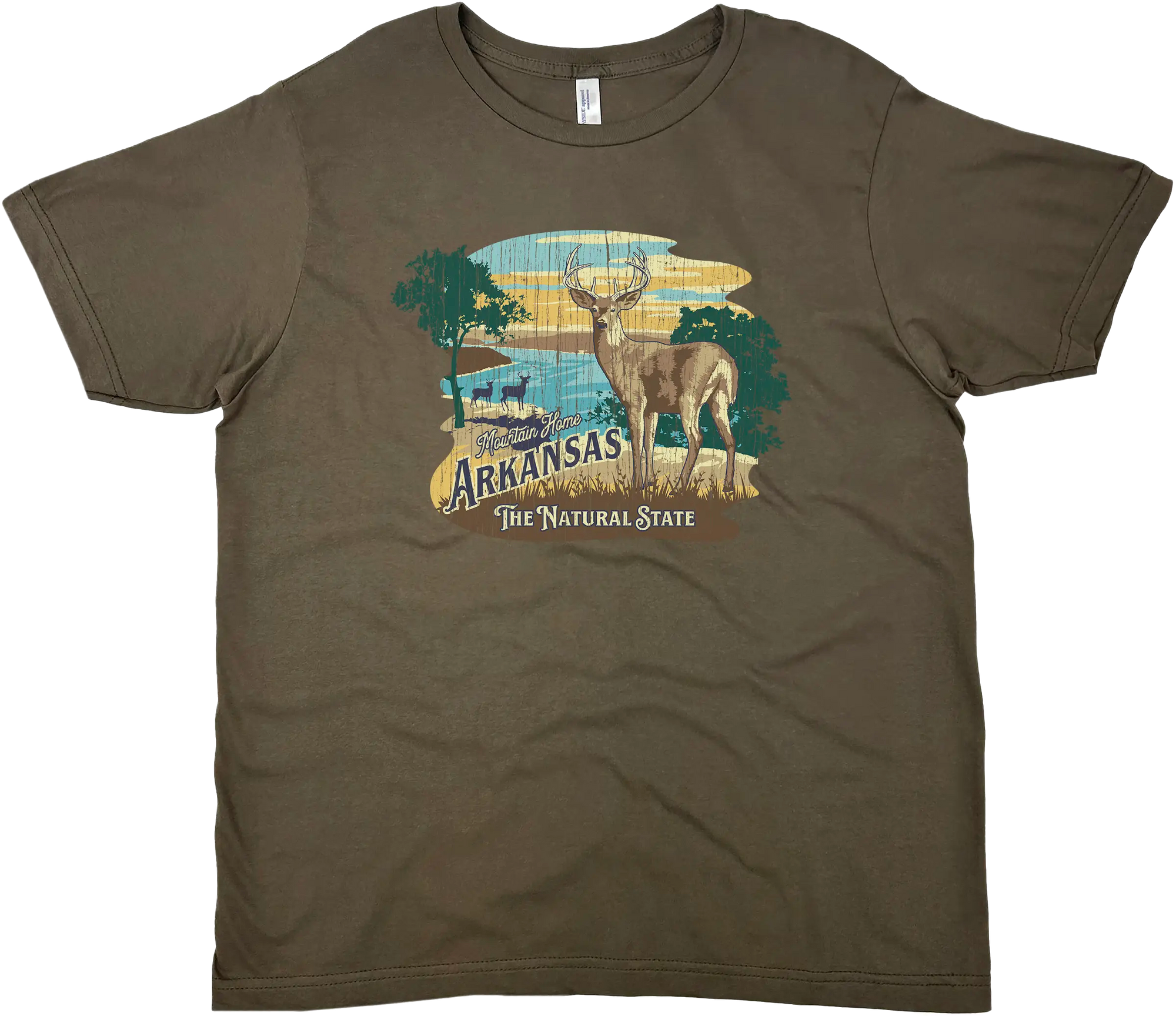 MOUNTAIN HOME ARKANSAS WHITE TAIL BUCK SOLID TEE