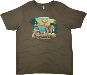 MOUNTAIN HOME ARKANSAS WHITE TAIL BUCK SOLID TEE