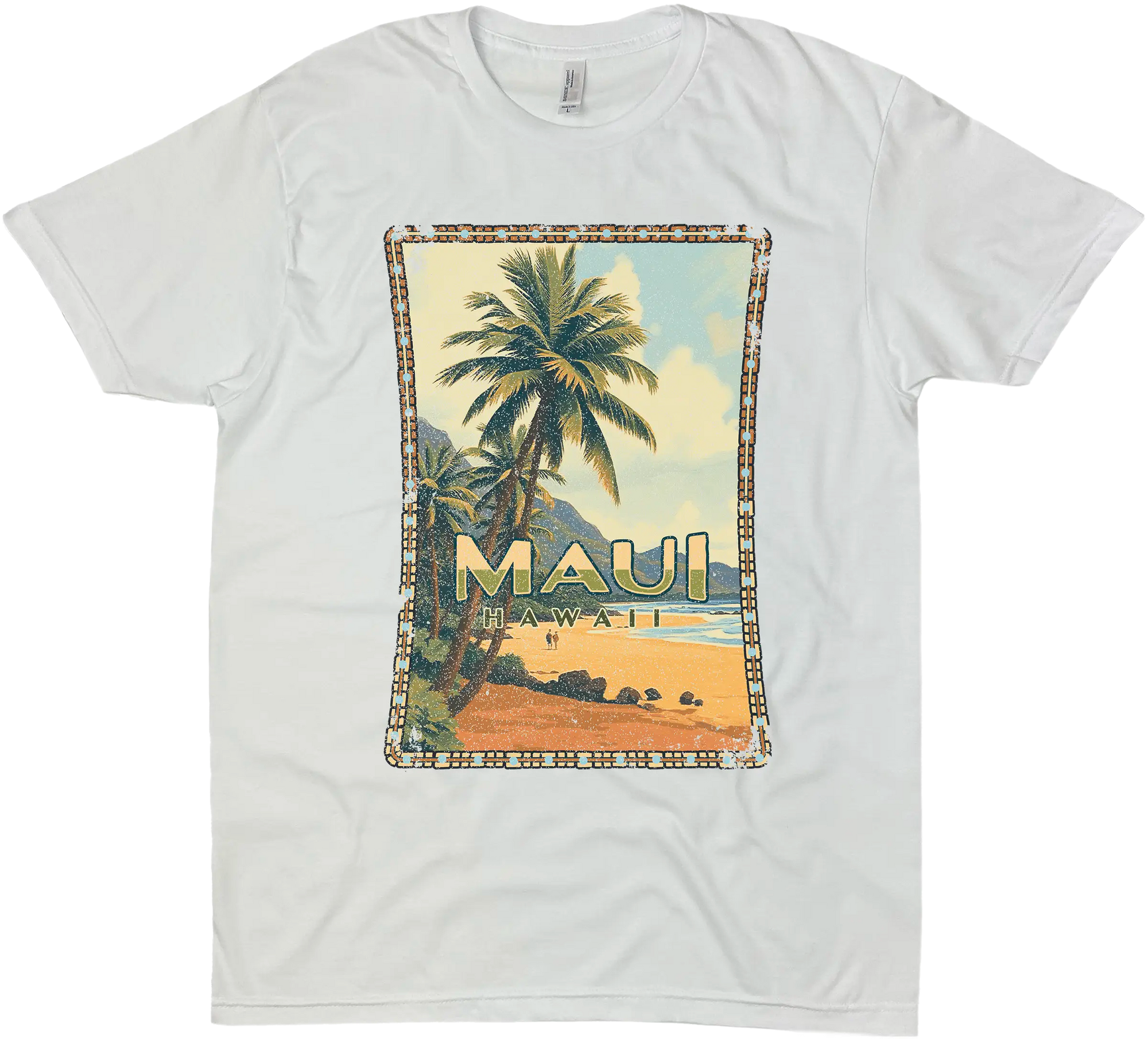 MAUI HAWAII VINTAGE ORANGE SOLID TEE