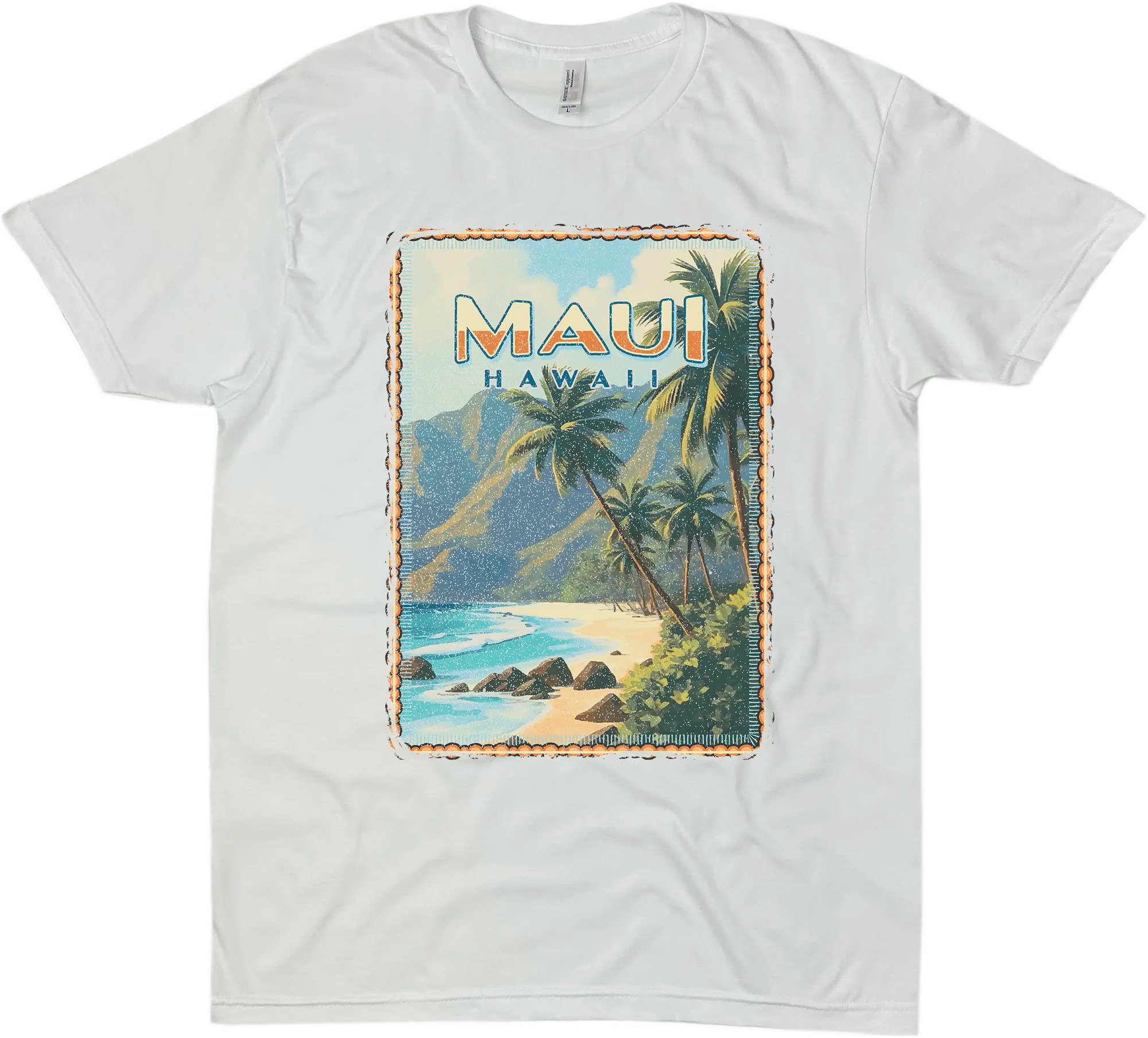 MAUI HAWAII VINTAGE BLUE SOLID TEE