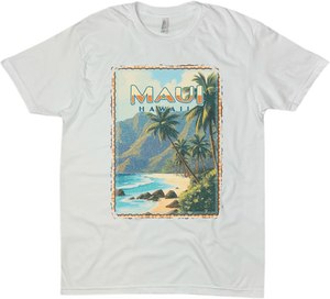 MAUI HAWAII VINTAGE BLUE SOLID TEE