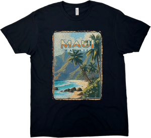 MAUI HAWAII VINTAGE BLUE SOLID TEE