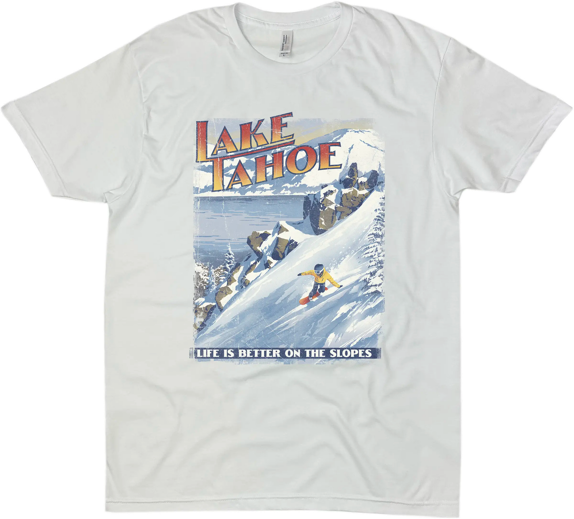 LAKE TAHOE SNOWBOARDING SOLID TEE