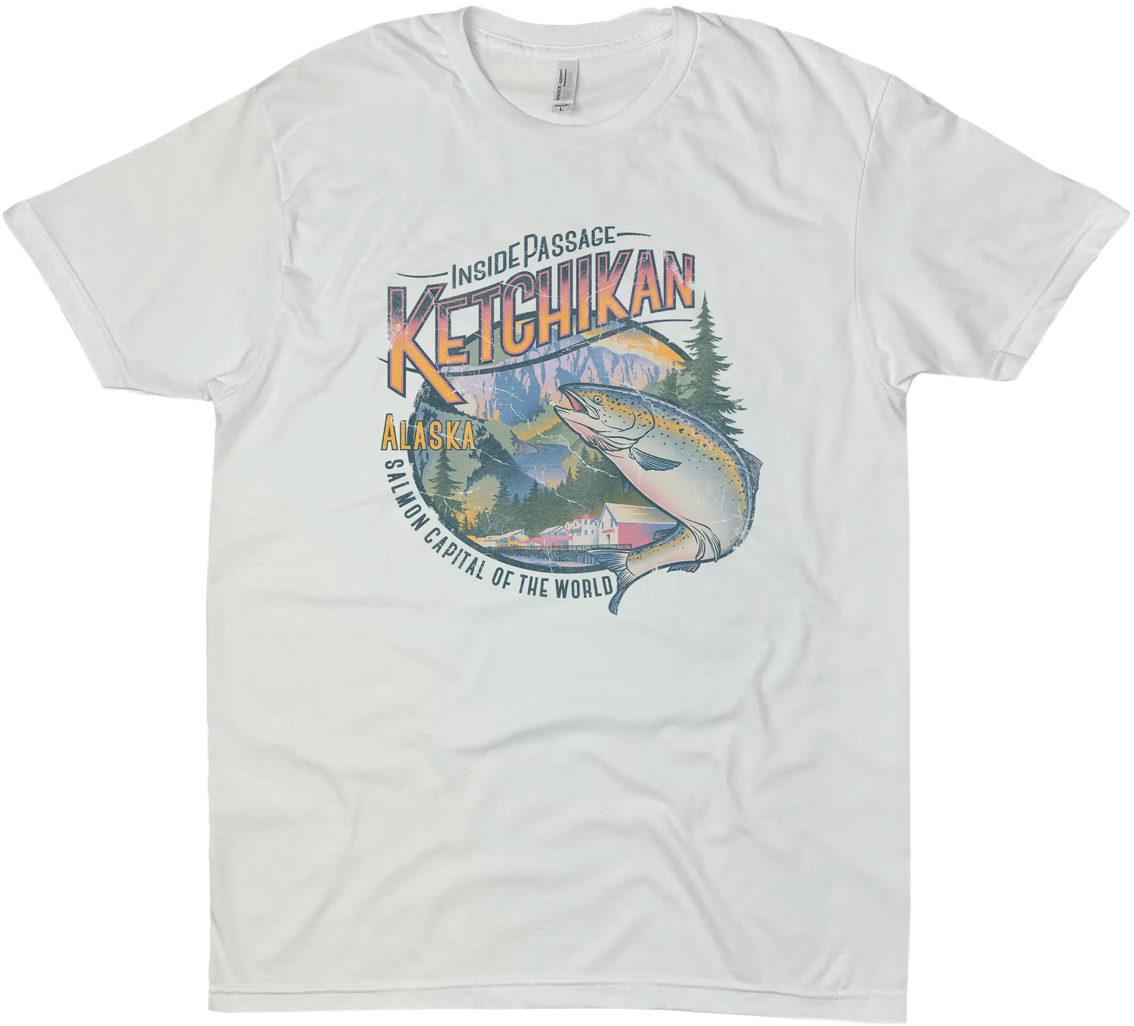KETCHIKAN ALASKA SALMON CAPITAL SOLID TEE