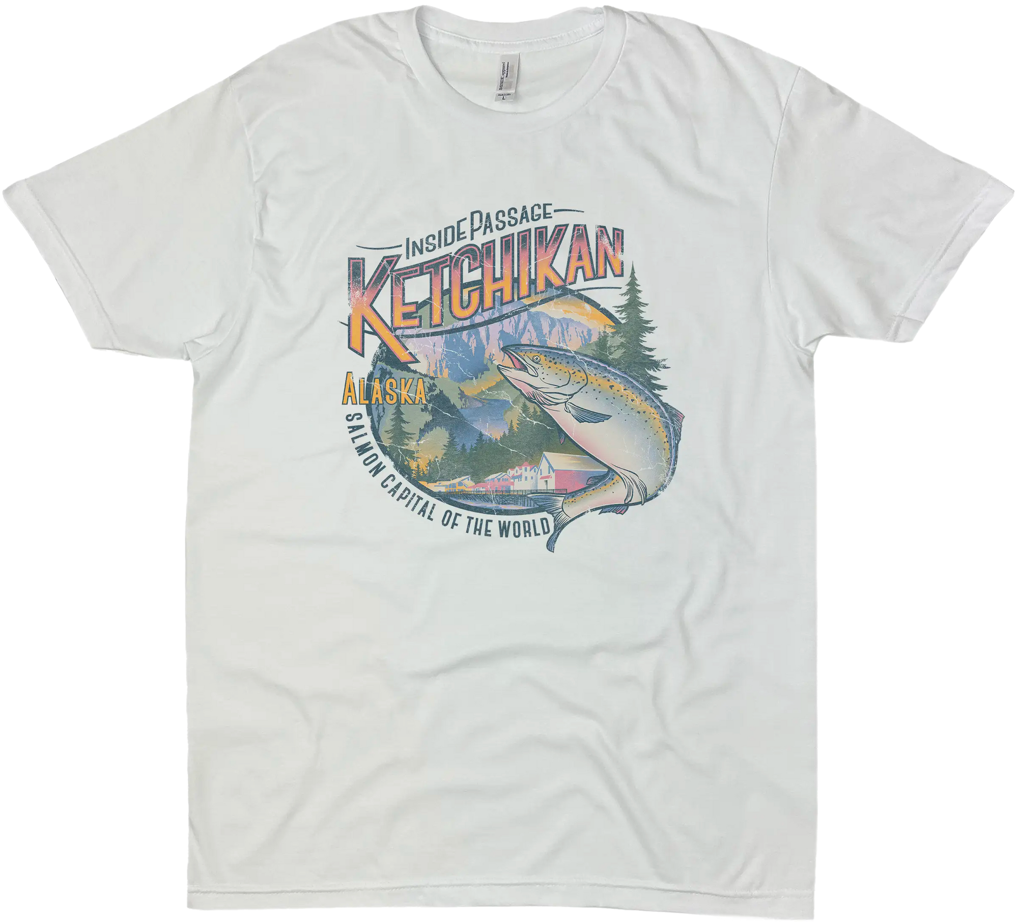 KETCHIKAN ALASKA SALMON CAPITAL SOLID TEE