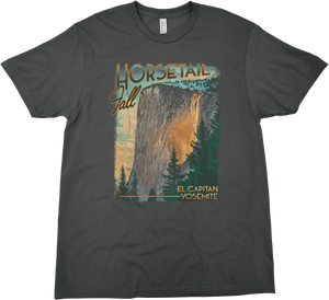 HORSETAIL FALL EL CAPITAN YOSEMITE NATIONAL PARK SOLID TEE