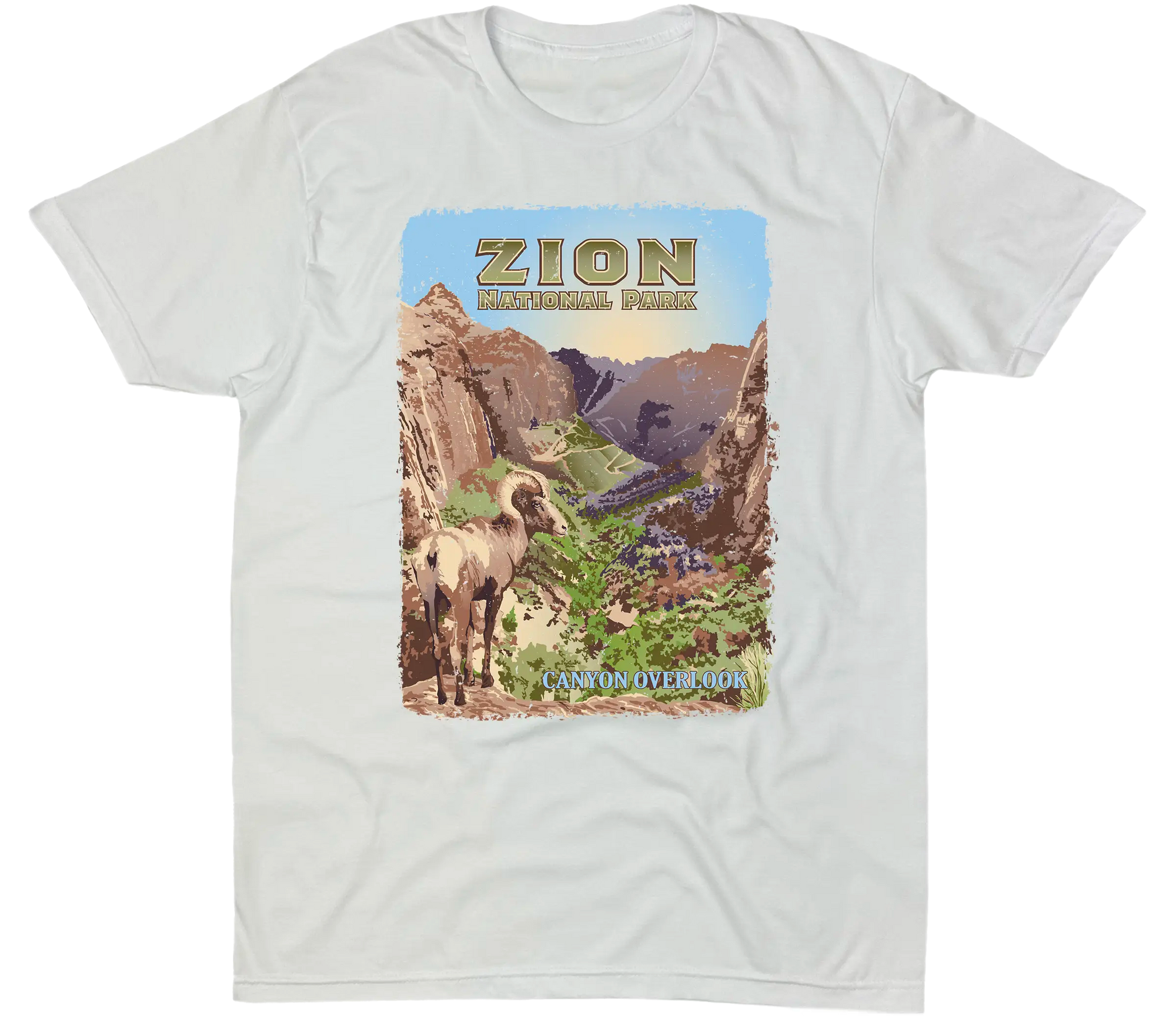 ZION NATIONAL PARK CANYON OVERLOOK SOLID TEE