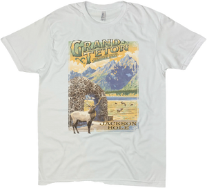 GRAND TETON JACKSON HOLE ANTLER ARCH SOLID TEE