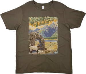 GRAND TETON JACKSON HOLE ANTLER ARCH SOLID TEE