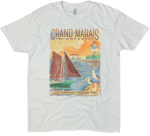 GRAND MARAIS LAKE SUPERIOR MINNESOTA SOLID TEE