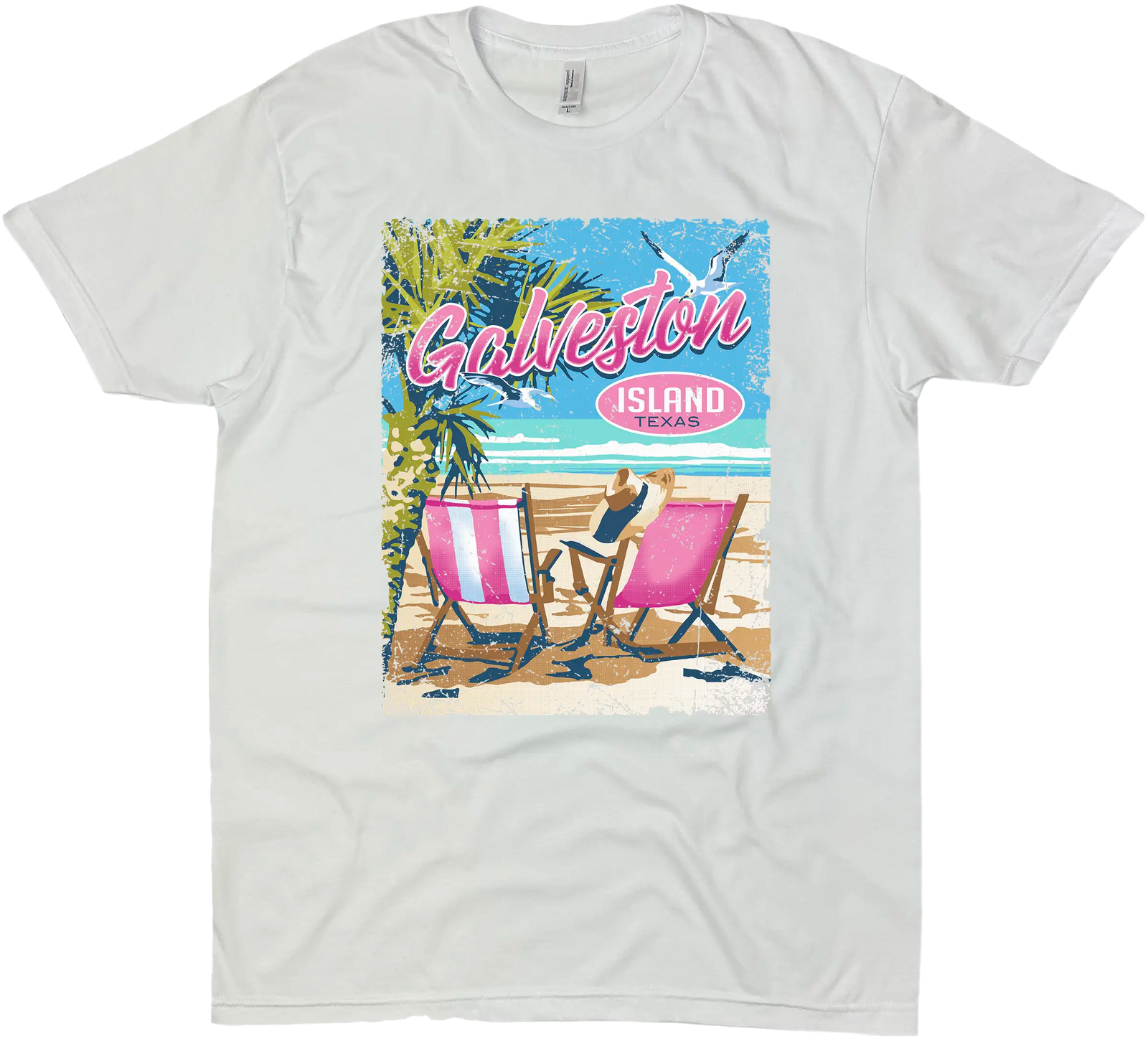 GALVESTON ISLAND TEXAS SOLID TEE