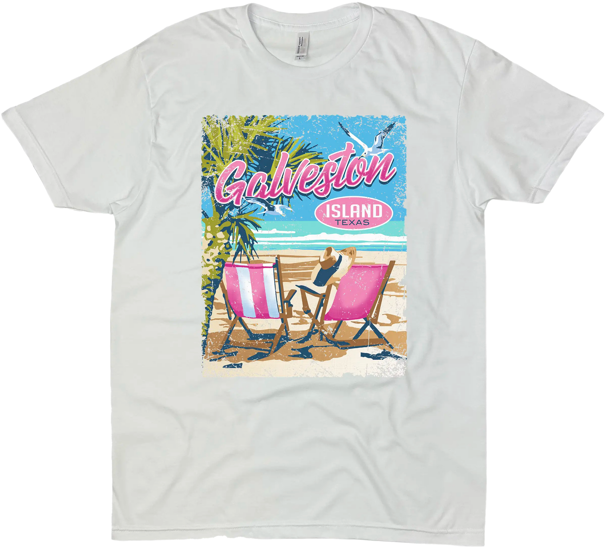 GALVESTON ISLAND TEXAS SOLID TEE