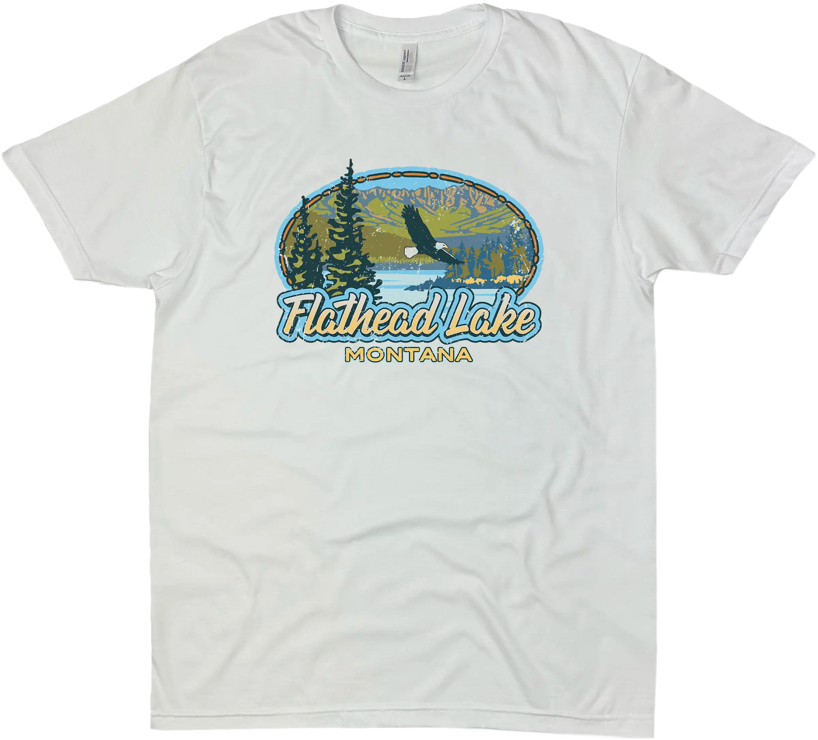 FLATHEAD LAKE MONTANA OVAL SOLID TEE
