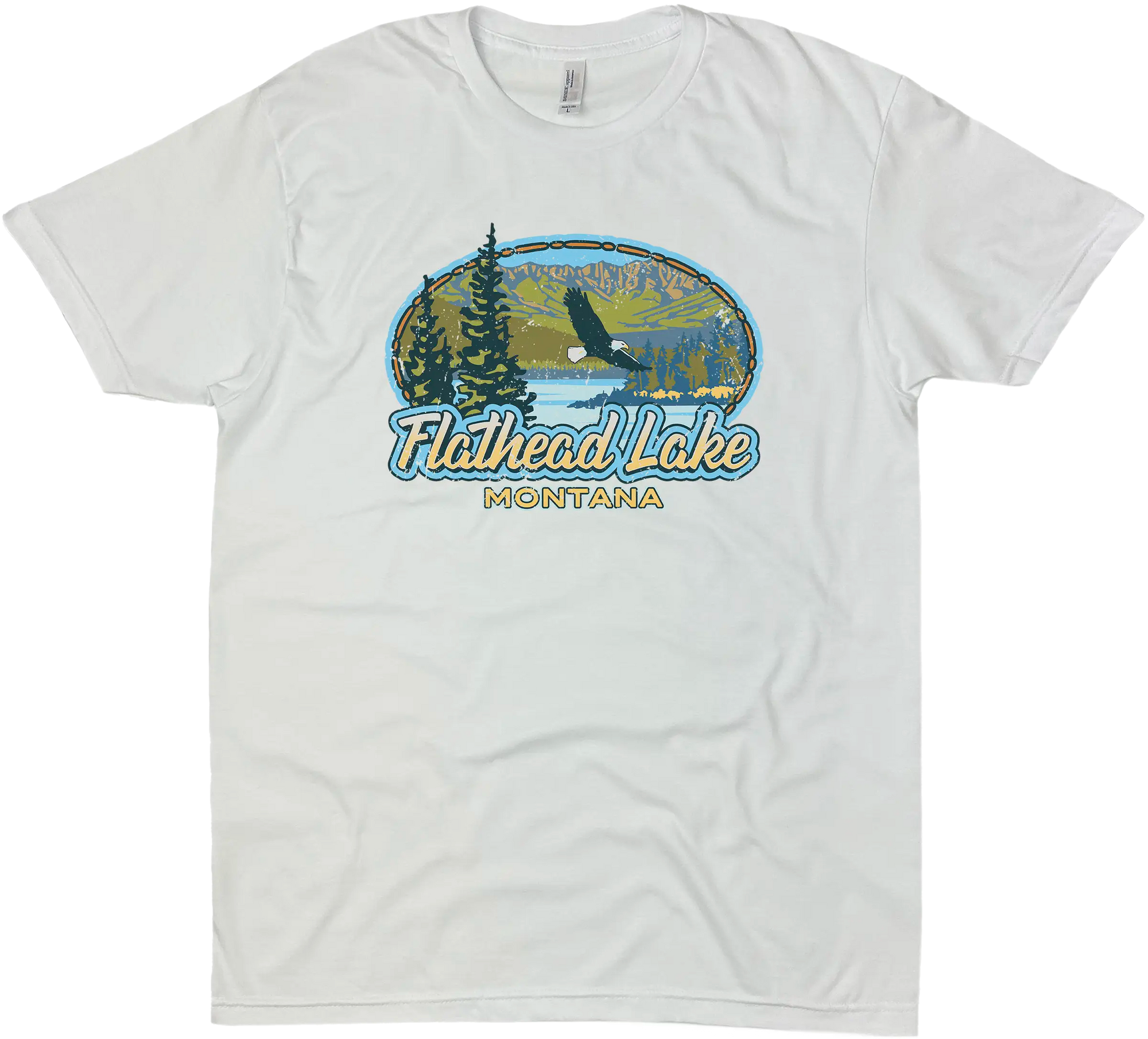 FLATHEAD LAKE MONTANA OVAL SOLID TEE