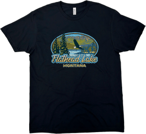 FLATHEAD LAKE MONTANA OVAL SOLID TEE