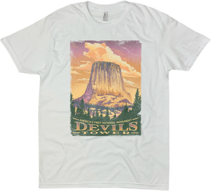 DEVILS TOWER AMERICA'S FIRST NATIONAL MONUMENT SOLID TEE