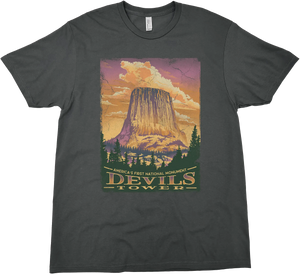 DEVILS TOWER AMERICA'S FIRST NATIONAL MONUMENT SOLID TEE
