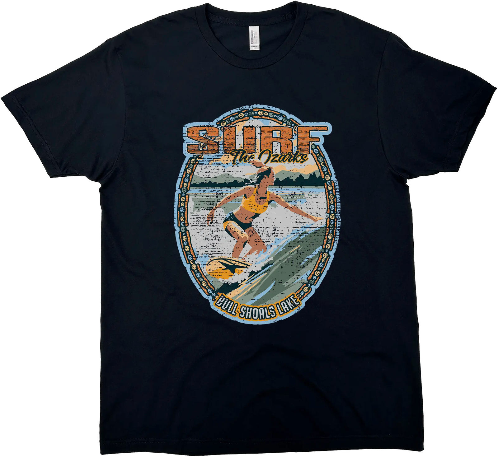 BULL SHOALS LAKE ARKANSAS SURF THE OZARKS GIRL SOLID TEE