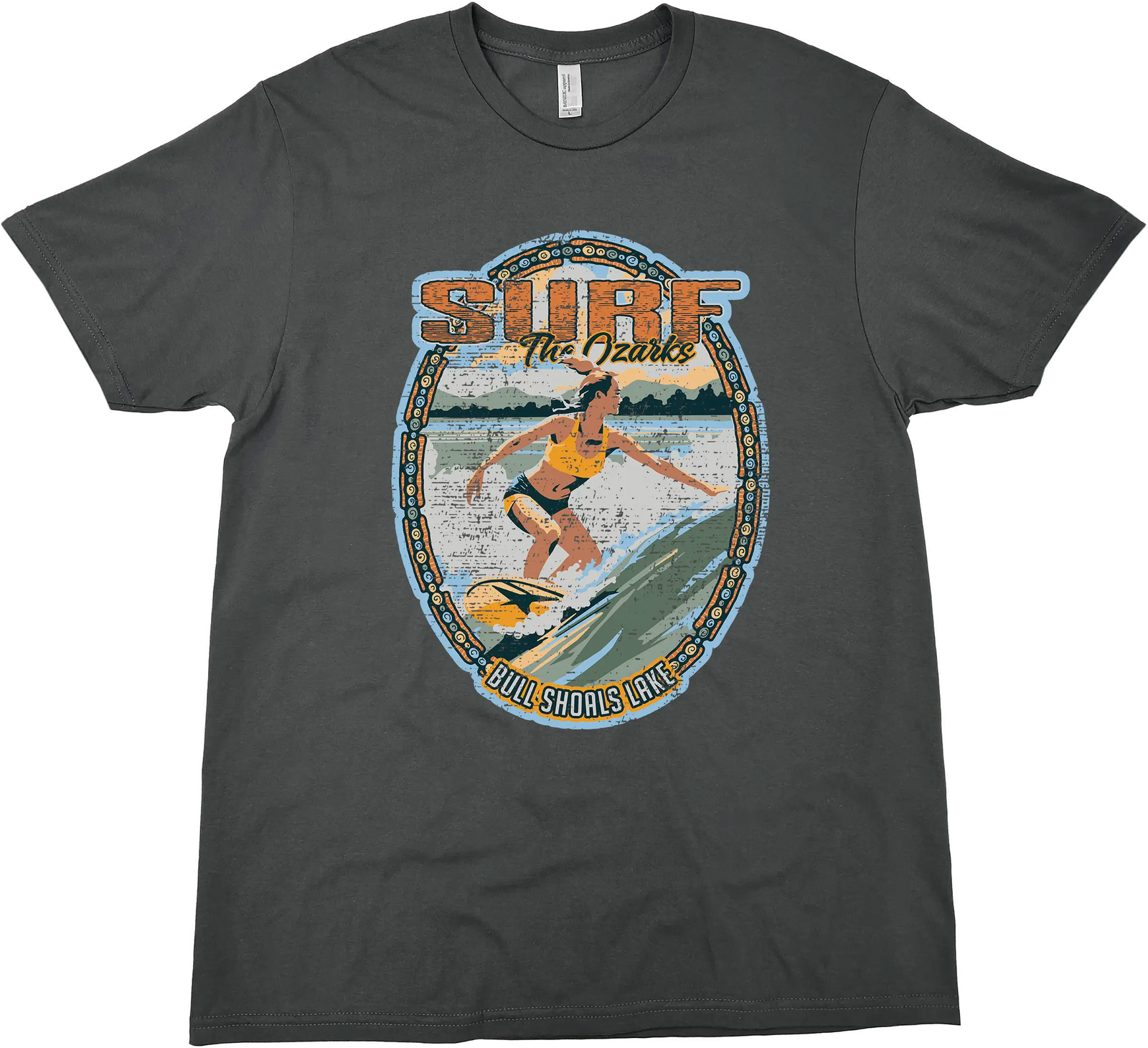 BULL SHOALS LAKE ARKANSAS SURF THE OZARKS GIRL SOLID TEE