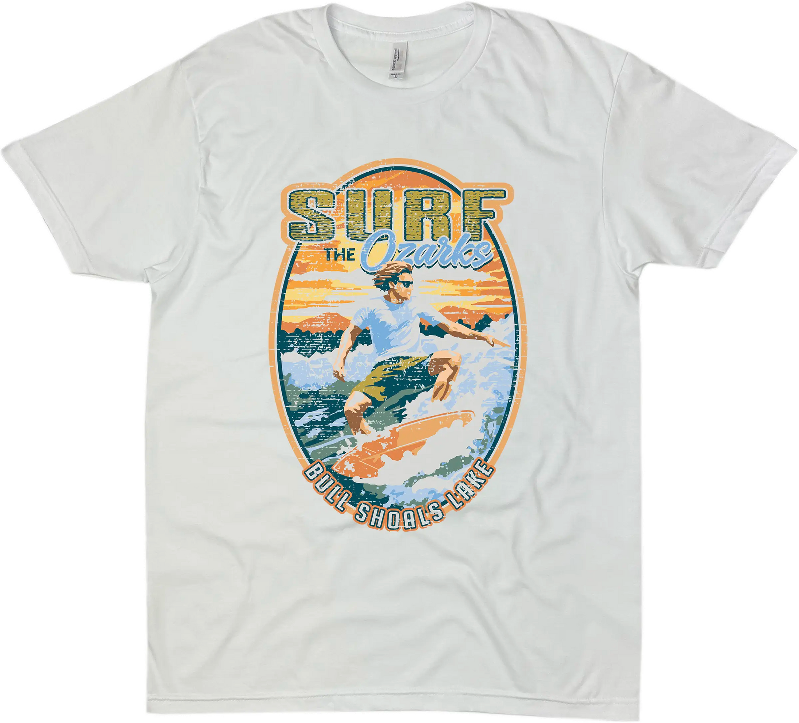 BULL SHOALS LAKE ARKANSAS SURF THE OZARKS DUDE SOLID TEE