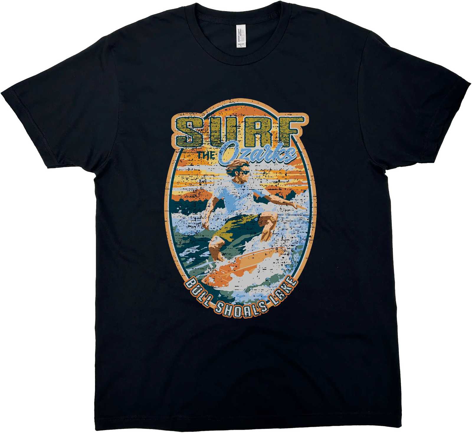 BULL SHOALS LAKE ARKANSAS SURF THE OZARKS DUDE SOLID TEE