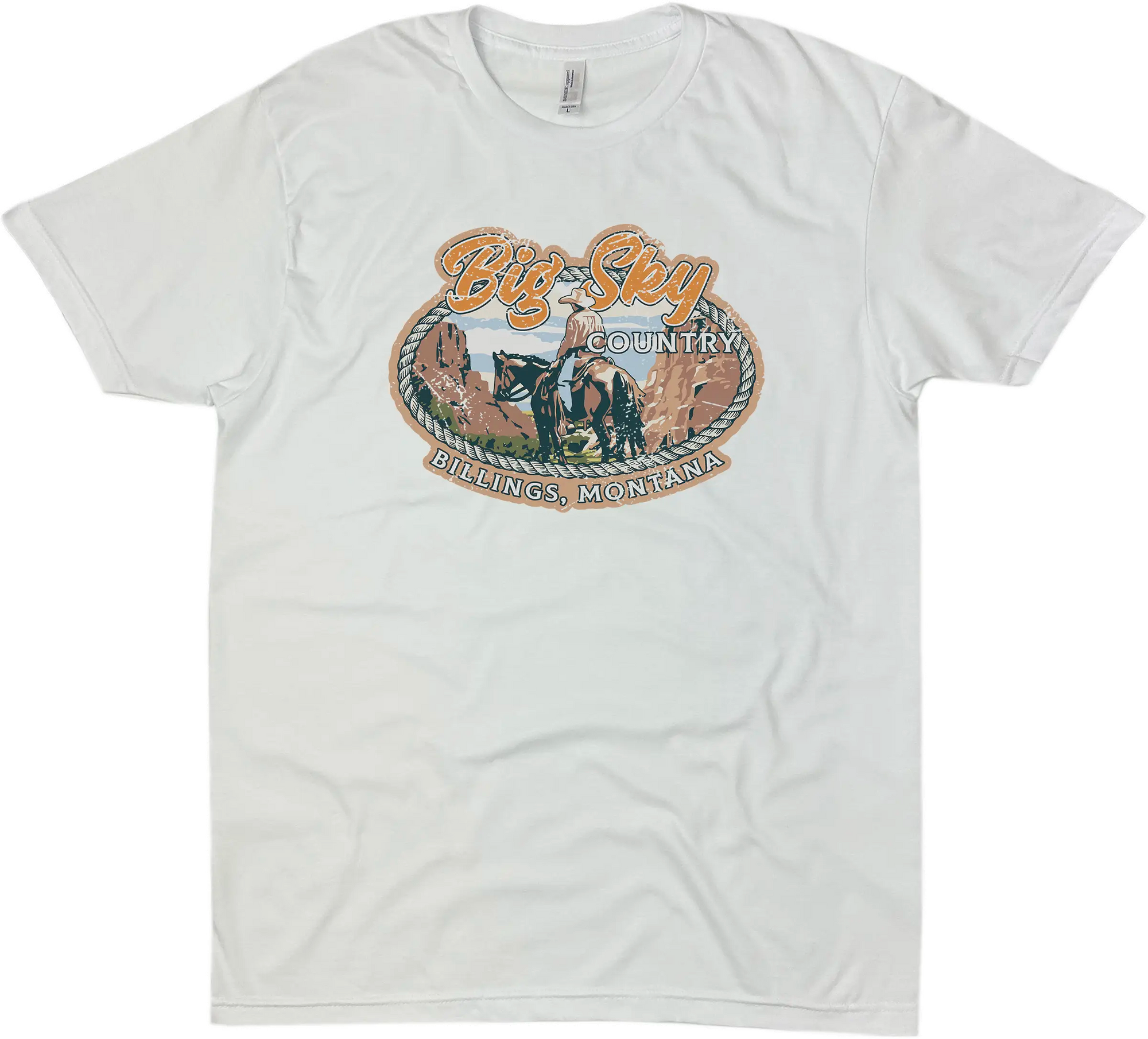 BIG SKY COUNTRY BILLINGS MONTANA OVAL SOLID TEE