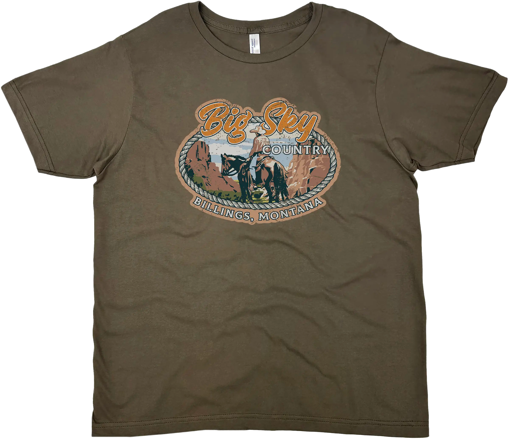 BIG SKY COUNTRY BILLINGS MONTANA OVAL SOLID TEE