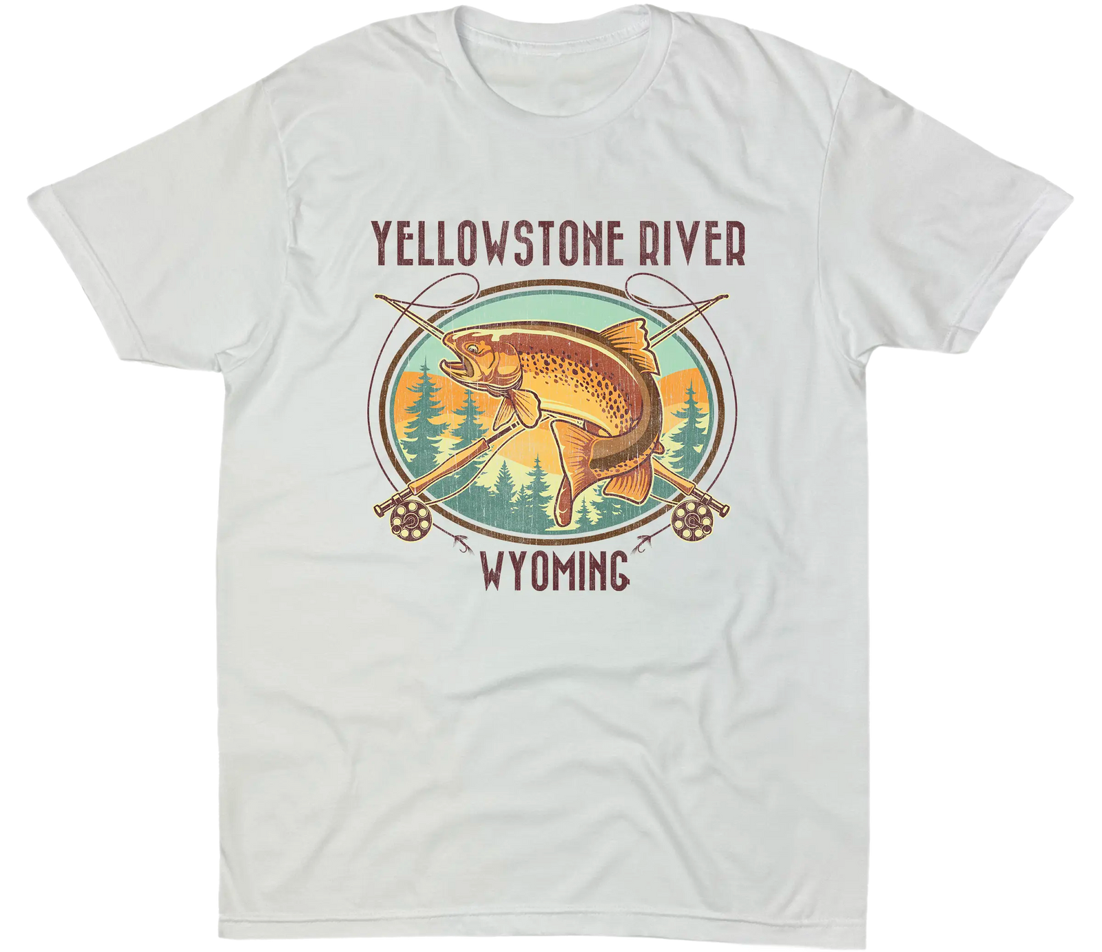 YELLOWSTONE RIVER WYOMING BROWN TROUT SOLID TEE