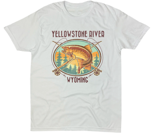 YELLOWSTONE RIVER WYOMING BROWN TROUT SOLID TEE