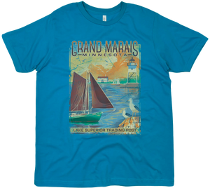 GRAND MARAIS LAKE SUPERIOR MINNESOTA SOLID TEE