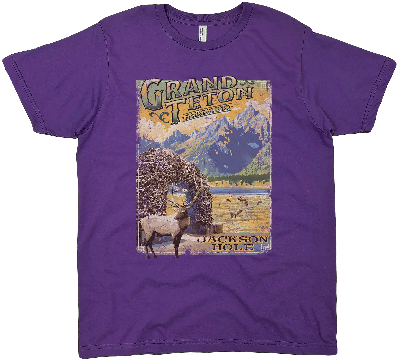 GRAND TETON JACKSON HOLE ANTLER ARCH SOLID TEE