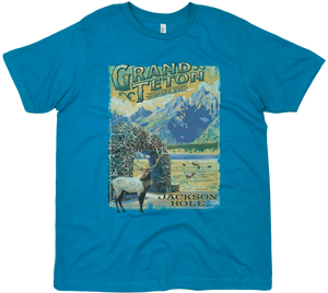 GRAND TETON JACKSON HOLE ANTLER ARCH SOLID TEE