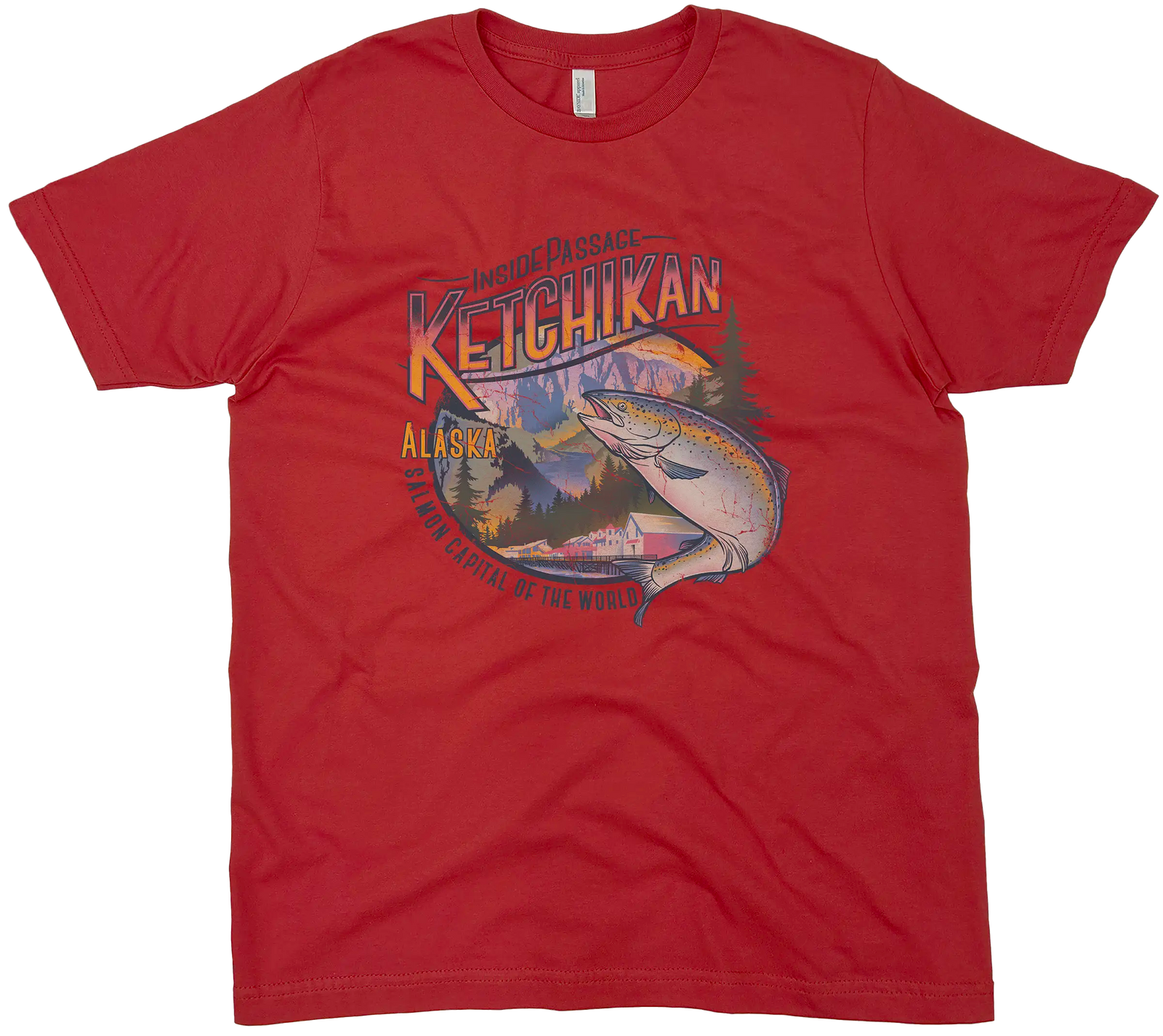 KETCHIKAN ALASKA SALMON CAPITAL SOLID TEE
