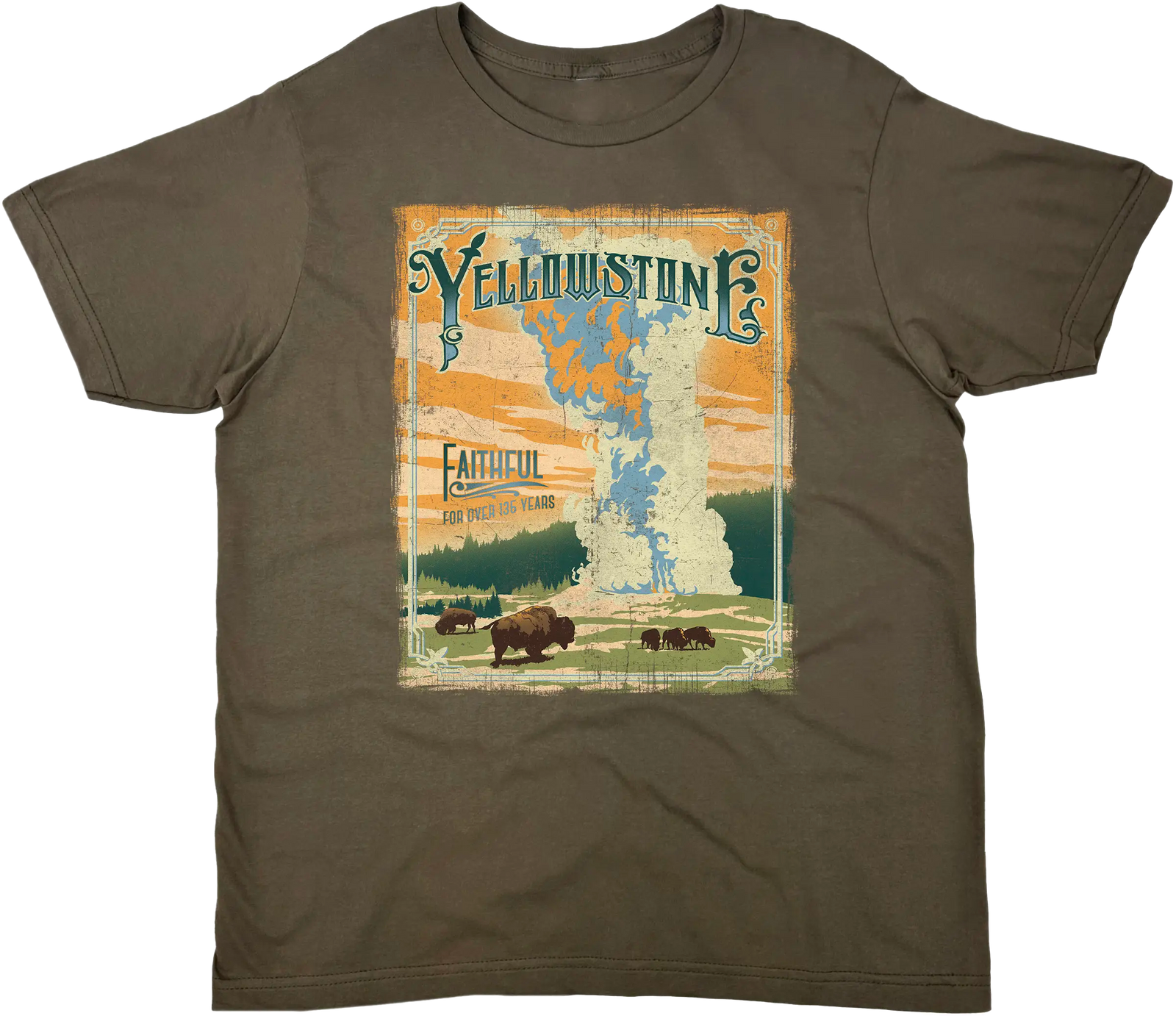 YELLOWSTONE NATIONAL PARK FAITHFUL SOLID TEE