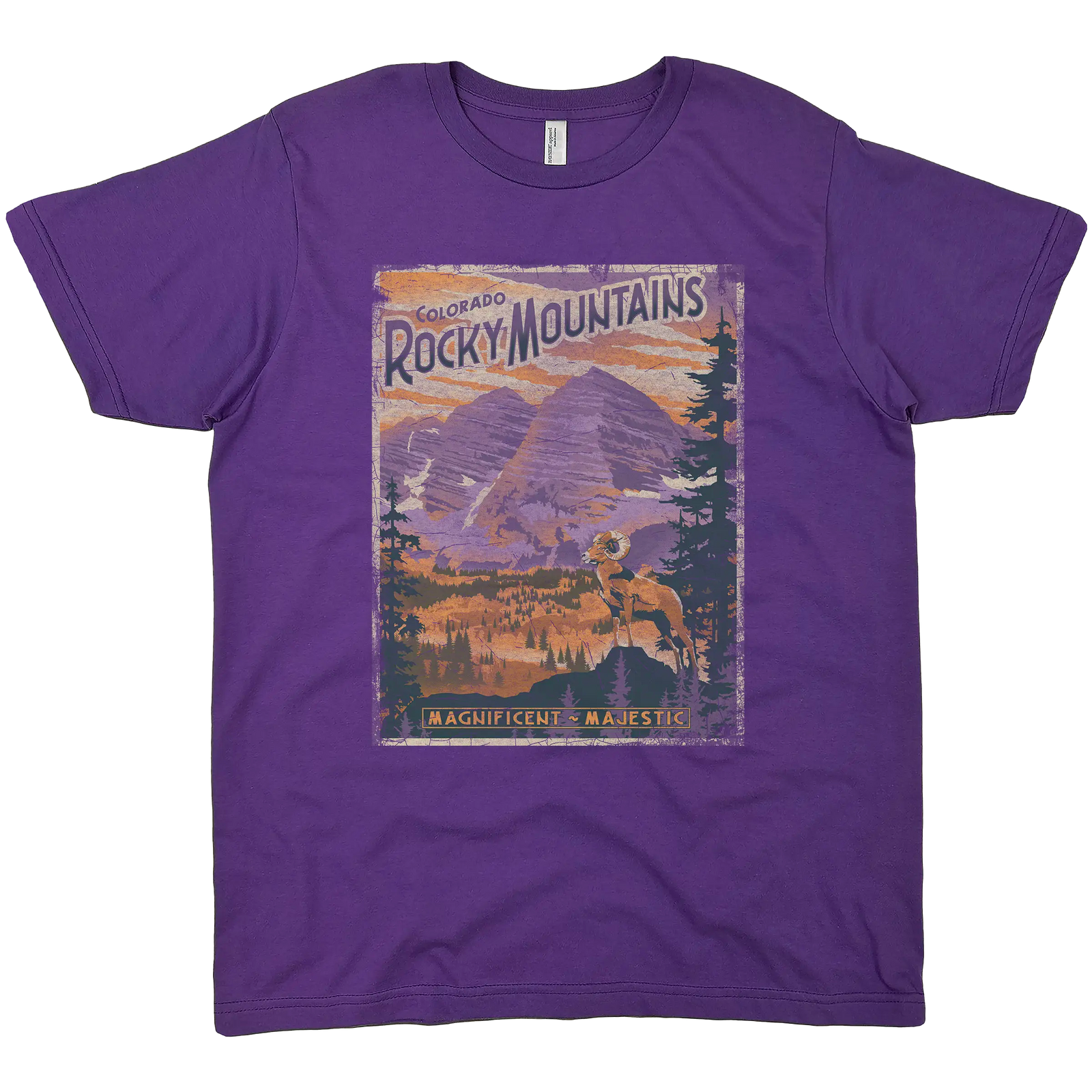 ROCKY MOUNTAINS COLORADO MAJESTIC SOLID TEE