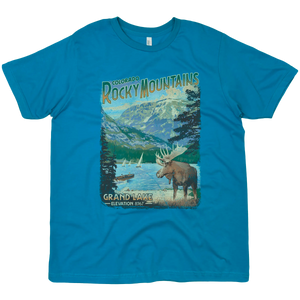 ROCKY MOUNTAINS GRAND LAKE COLORADO SOLID TEE