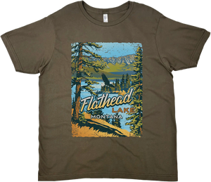 FLATHEAD LAKE MONTANA OVAL SOLID TEE