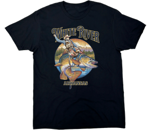 WHITE RIVER ARKANSAS BUCKIN BROWN SOLID TEE
